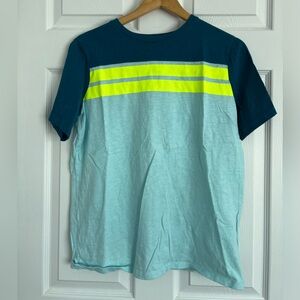 Size XL Lands end (18H-20H) short sleeve Tshirt.  Teal, turquoise, neon yellow